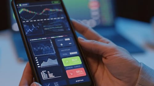 Smartphone App Shows Stock Market Data and Trading