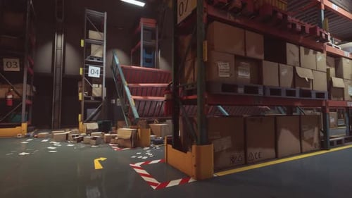 Intérieur d'un entrepôt de stockage d'un magasin de détail