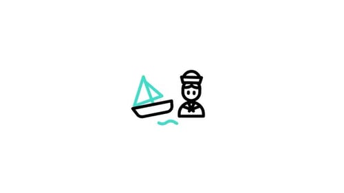 Animiertes Segelboot-Symbol