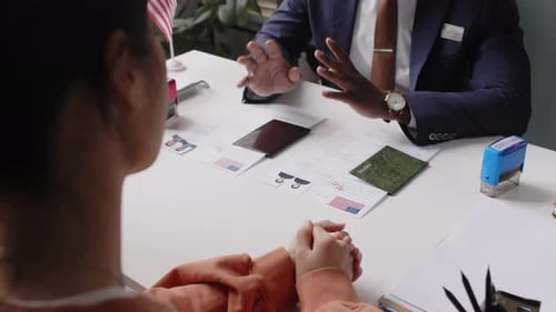 Government Official Processes Visas and Passports