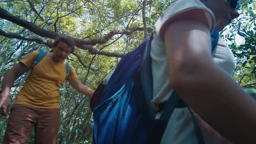 Couple Hiking in the Forest
