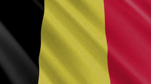 Waving National Flag of Belgium