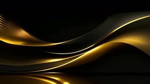Elegant Golden Abstract Fluid Waves Motion Background