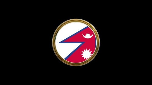 Animación circular del icono del círculo de la bandera de Nepal