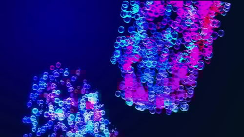 Abstract Fluid Neon Particle Stream Background