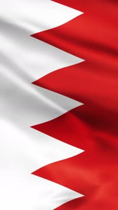 Vertical Waving Flag of Bahrain Looping Animation
