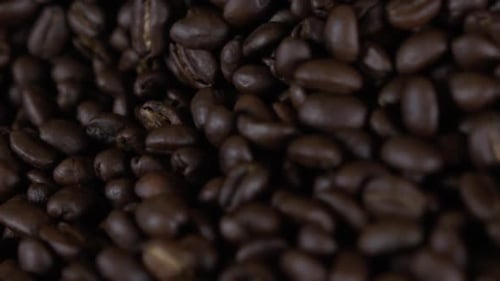 Gourmet Coffee - Extreme close up of coffee beans roasting