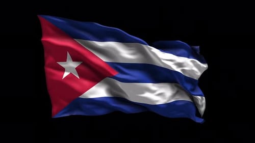 Realistic Cuban Flag Waving Seamless Loop Animation