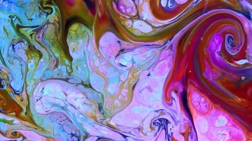 Abstract Colorful Ink Swirls and Patterns