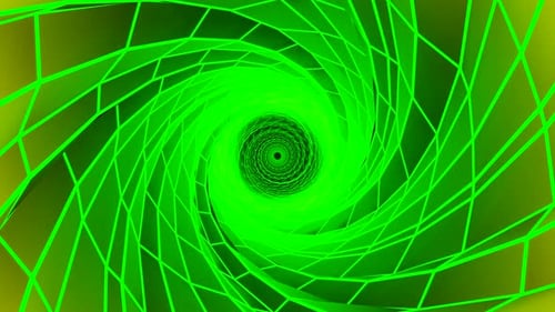 Abstract green twisted tunnel. Cycle action background Vj. Background with visual effect for DJ
