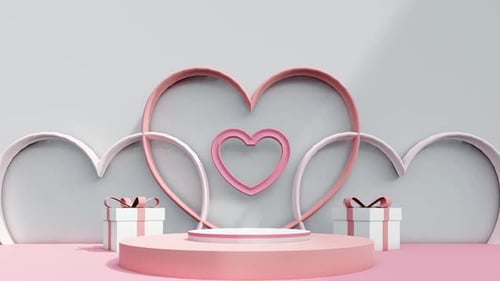 Romantic Heart-Shaped Display with Gift Boxes