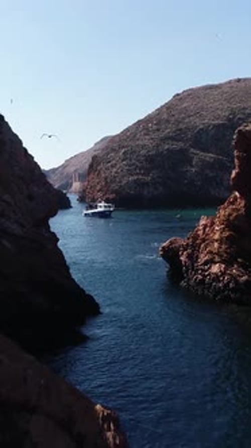 Vertical Video of Berlengas Island in Peniche, Portugal. Travel Destination