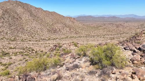 Aerial view of desert landscape, United States.