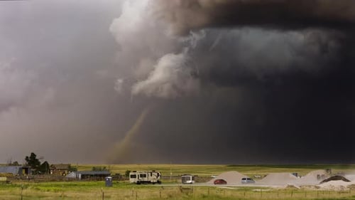 Tornado Touching Down in the Countryside