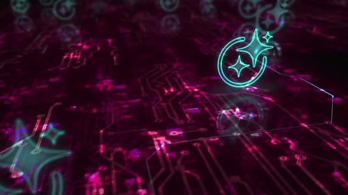 Artificial intelligence Ai symbols loop cyber concept