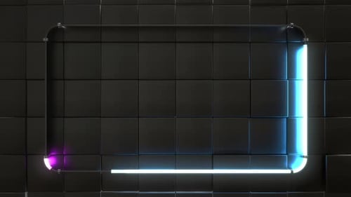 Animated Neon Light Border Frame Reveal
