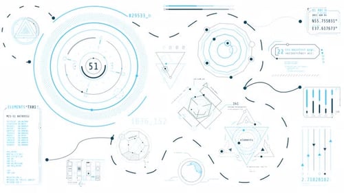 Tableau de bord animé de haute technologie avec opérations de traitement des données