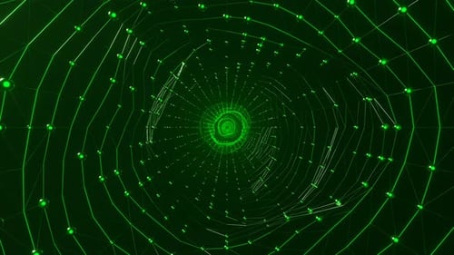Green Infinite Neon Grid Fabric Background VJ Loop In 4K