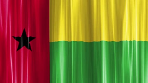 Animated Flag of Guinea-Bissau Curtain Style Background