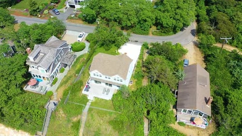 Drone Orbit of Cape Cod Beach House by Shoreline