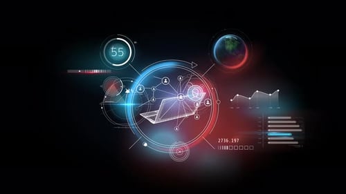 Futuristic Technology Data Network Interface Animation