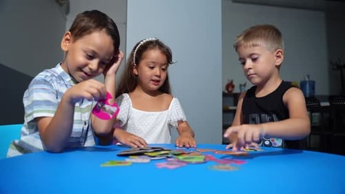 Explorative Process Kindergarten Students in Classroom Playing Cognitive Game Activities Decoding