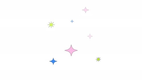 Colorful Flat Design Twinkling Stars Animation