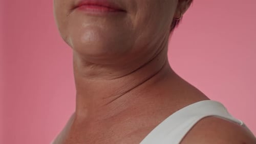 Neck of Mature Woman with Real Skin Texture