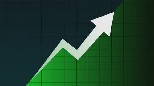 green arrow rising, green graph increasing animation 4k