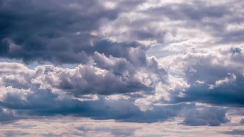 Timelapse of Clouds Moving in the Blue Sky Light White Puffy Cloud Space