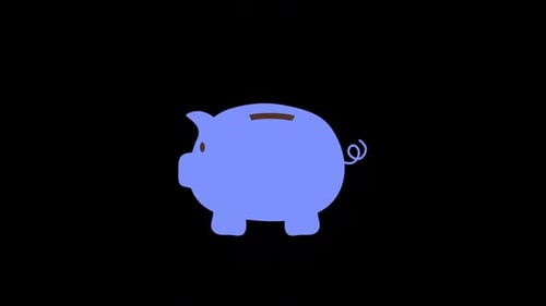 Geld sparen in einer Bank Animation HD auf Alpha