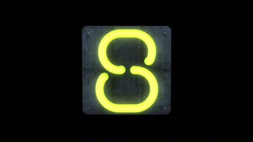 Glowing Neon Number Eight Animation