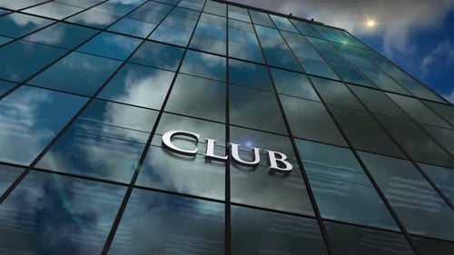 Club glass building concept loopable