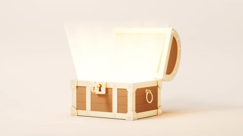 Opened retro treasure box and gift box
