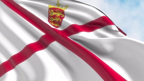 Realistic Jersey Flag Waving Animation