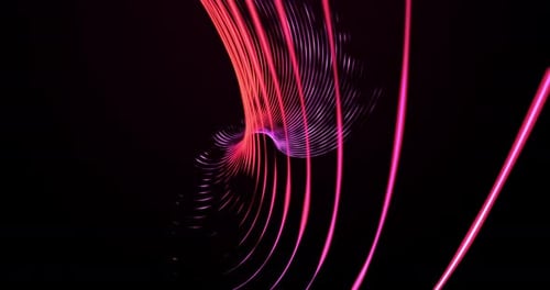 Abstract Wavy Neon Lines Loop Background