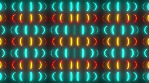 Dynamic neon lights pulse in vibrant abstract pattern