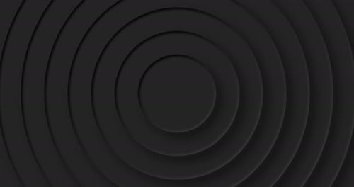 Black luxury elegant background with circles. 3d circle rings minimal animation