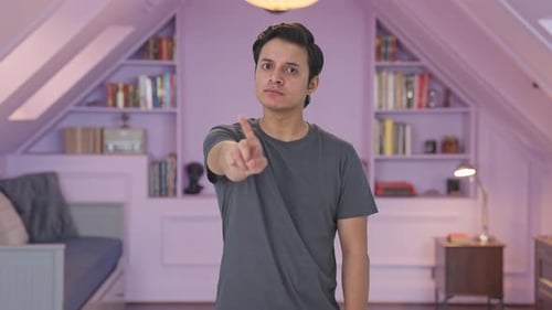 Angry Indian man saying No