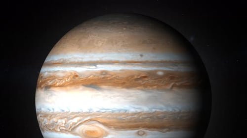 Realistic 3D Animation of Jupiter Planet Rotating in Space