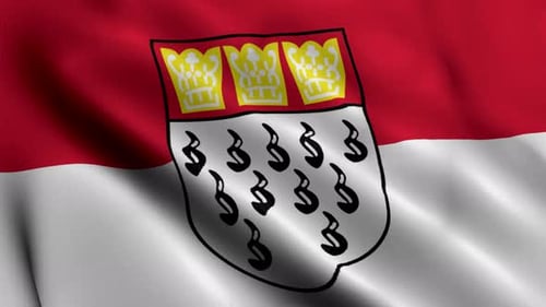 Cologne Germany City Flag Waving Loop