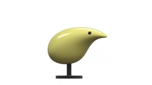Rotating 3D Abstract Yellow Bird Animation