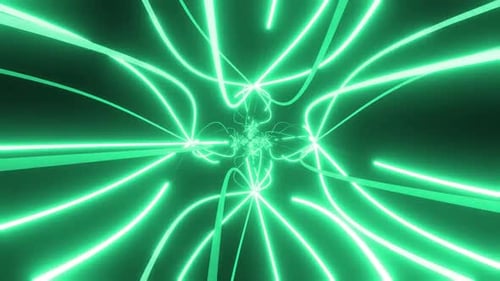 Dynamic green energy streams flow in abstract digital vortex motion