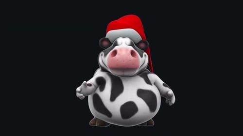 Fun 3D cartoon cow (with alpha channel included)