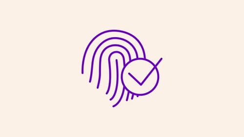 Minimalist Fingerprint Scan Checkmark Approval Animation