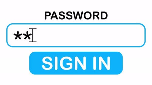 Animation of password entry and clicking sign in button. UI interaction concept