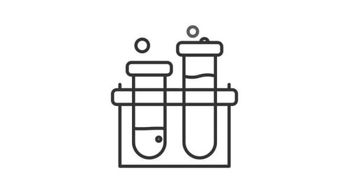 Animated test tubes with samples line icon