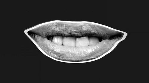 Black & White Printed Mouth Grin
