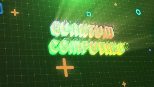 Futuristic Quantum Computing Text Reveal