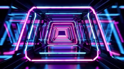 Futuristische Neonschleife im Matrix-Stil